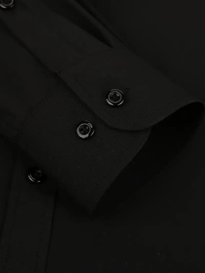 Elegant herreskjorte med lange ærmer i strækbart materiale