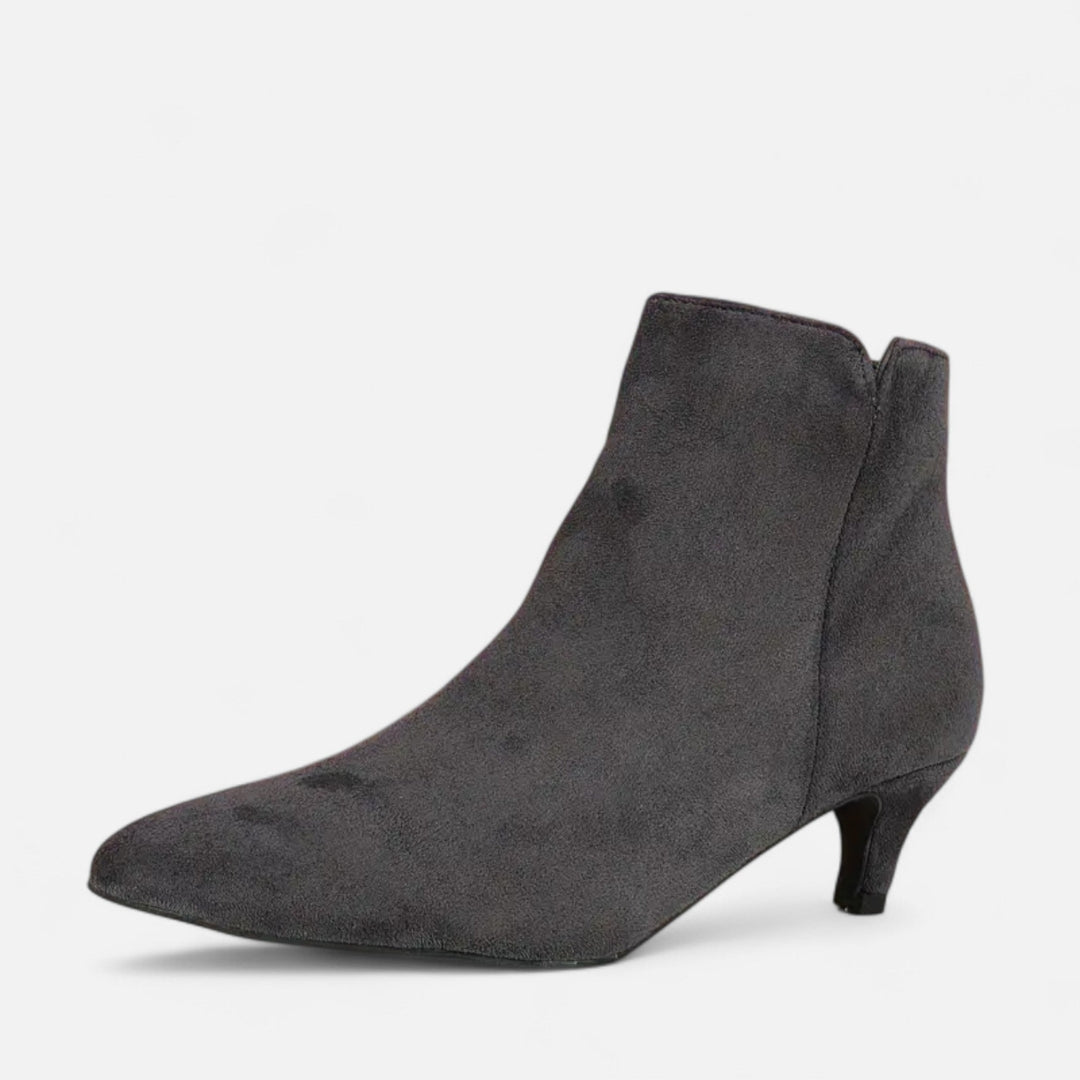 Bottines à bout pointu pour femme – matière synthétique aspect suédé