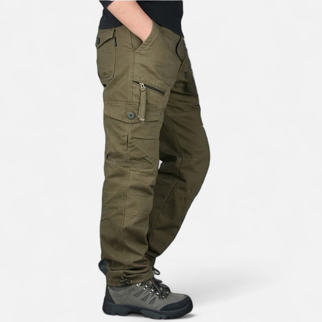 Pantalon cargo à poches multiples pour homme en toile