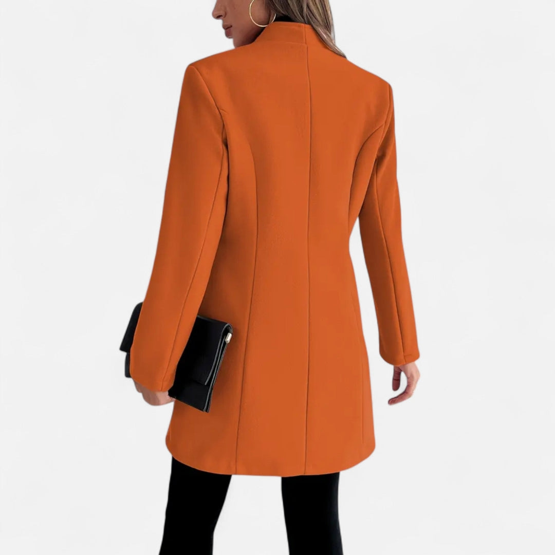 Manteau long à simple boutonnage pour femme