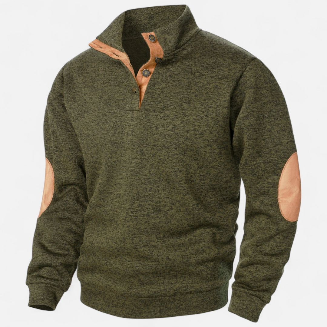 Sweatshirt à col boutonné pour homme