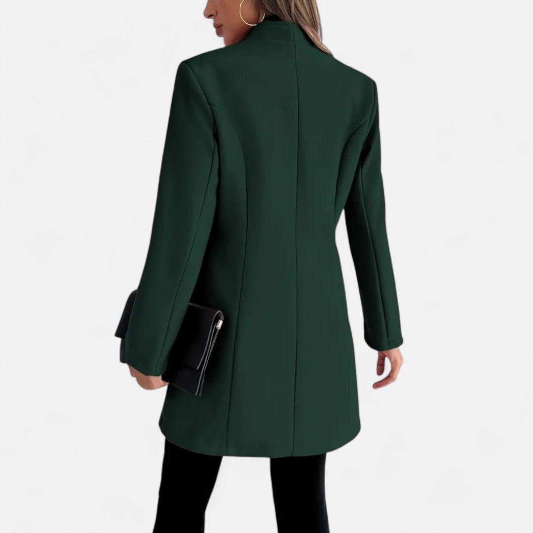 Manteau long à simple boutonnage pour femme