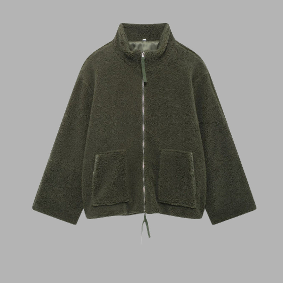 Veste zippée en polaire avec poches pour femme