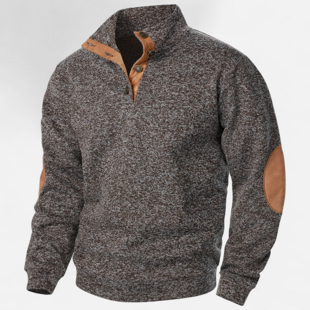 Sweatshirt à col boutonné pour homme