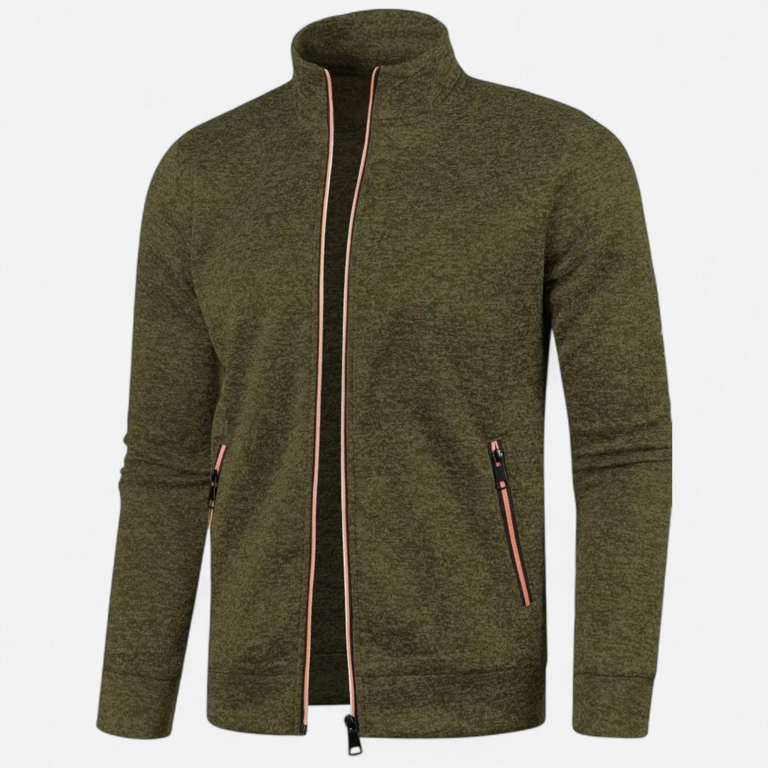 Veste sweat zippée à col montant pour homme