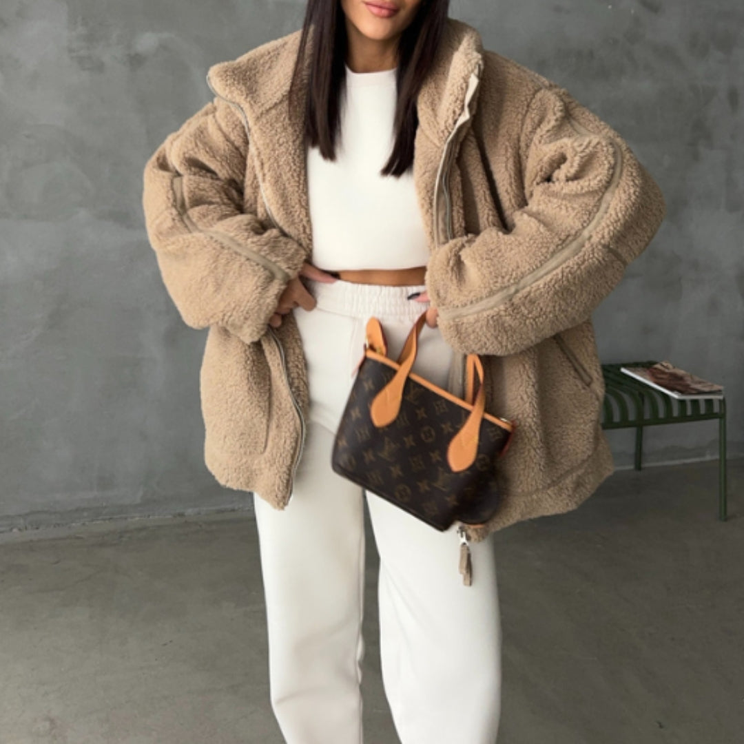 Veste zippée en polaire avec poches pour femme