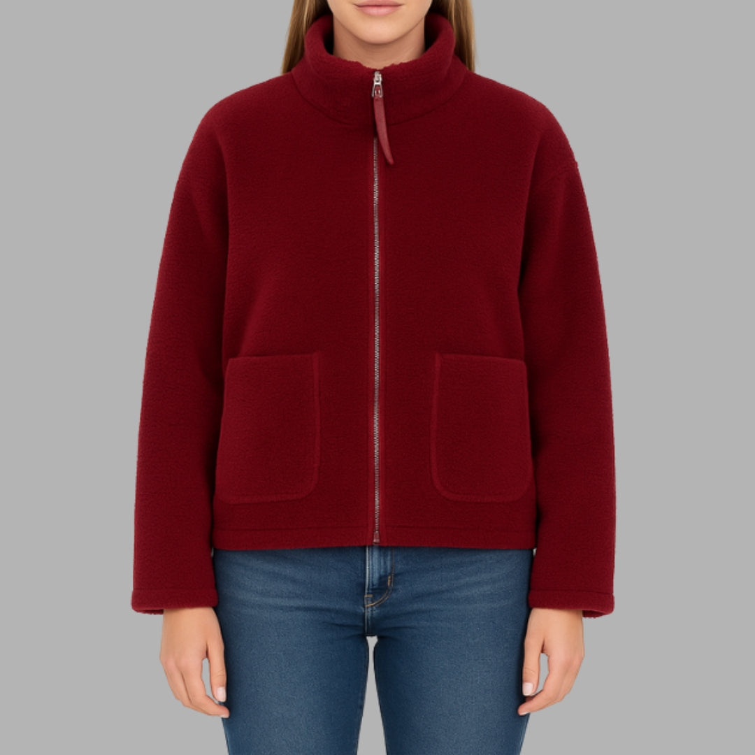 Veste zippée en polaire avec poches pour femme