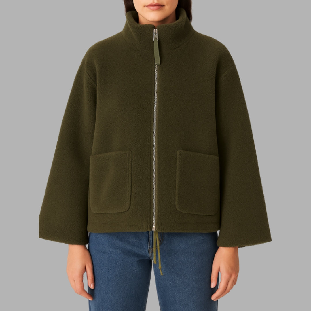 Veste zippée en polaire avec poches pour femme