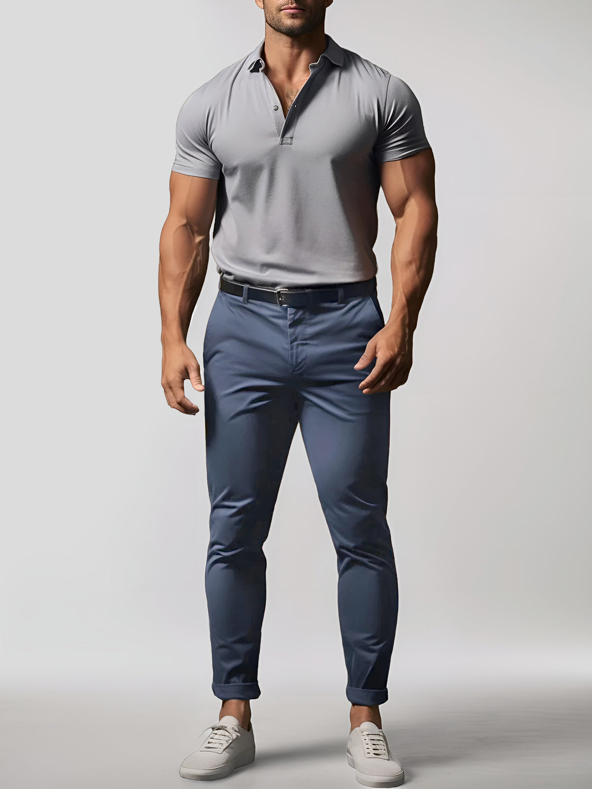 Pantalon chino à jambe droite pour homme