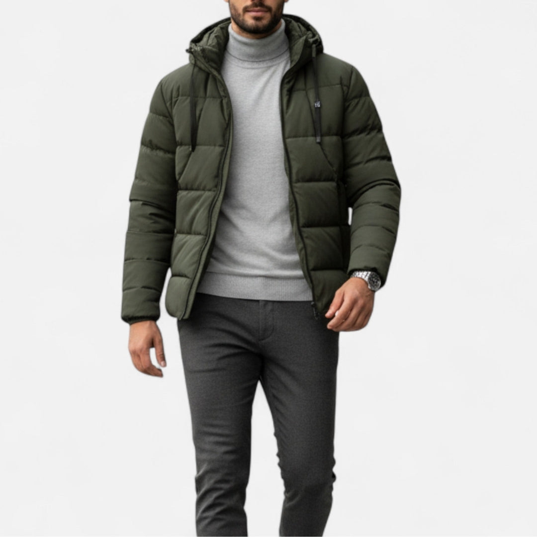 Veste zippée rembourrée à capuche pour homme