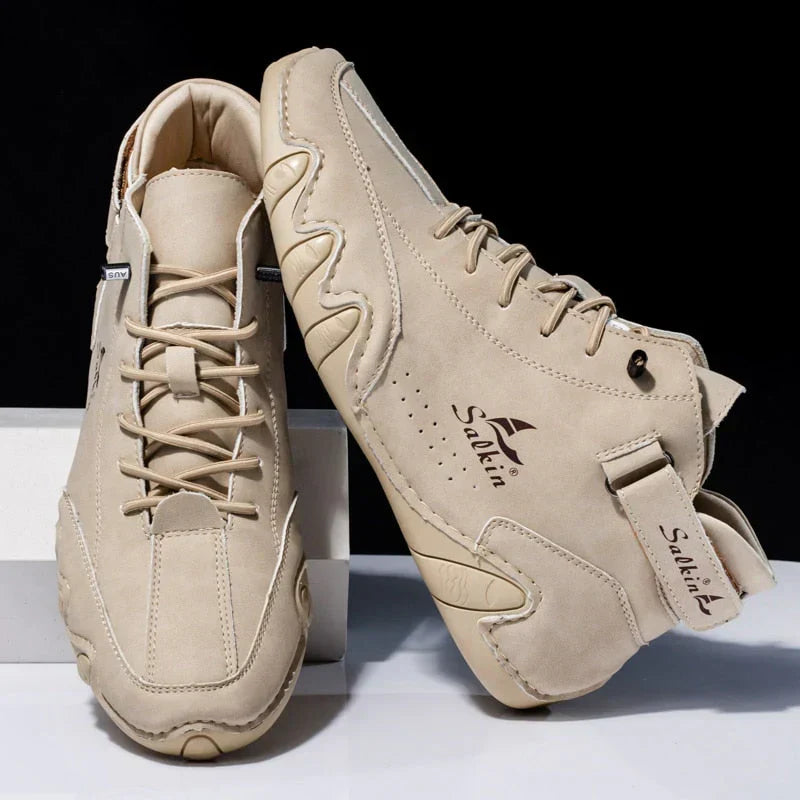 Bottines Homme à Bout Rond et Semelle Contrastante en PU et Caoutchouc