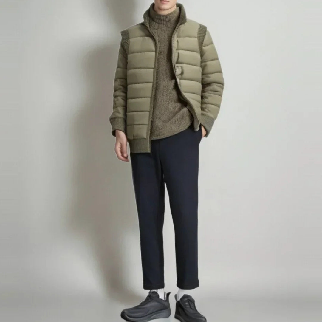 Gilet matelassé à col montant avec doublure en polyester pour homme