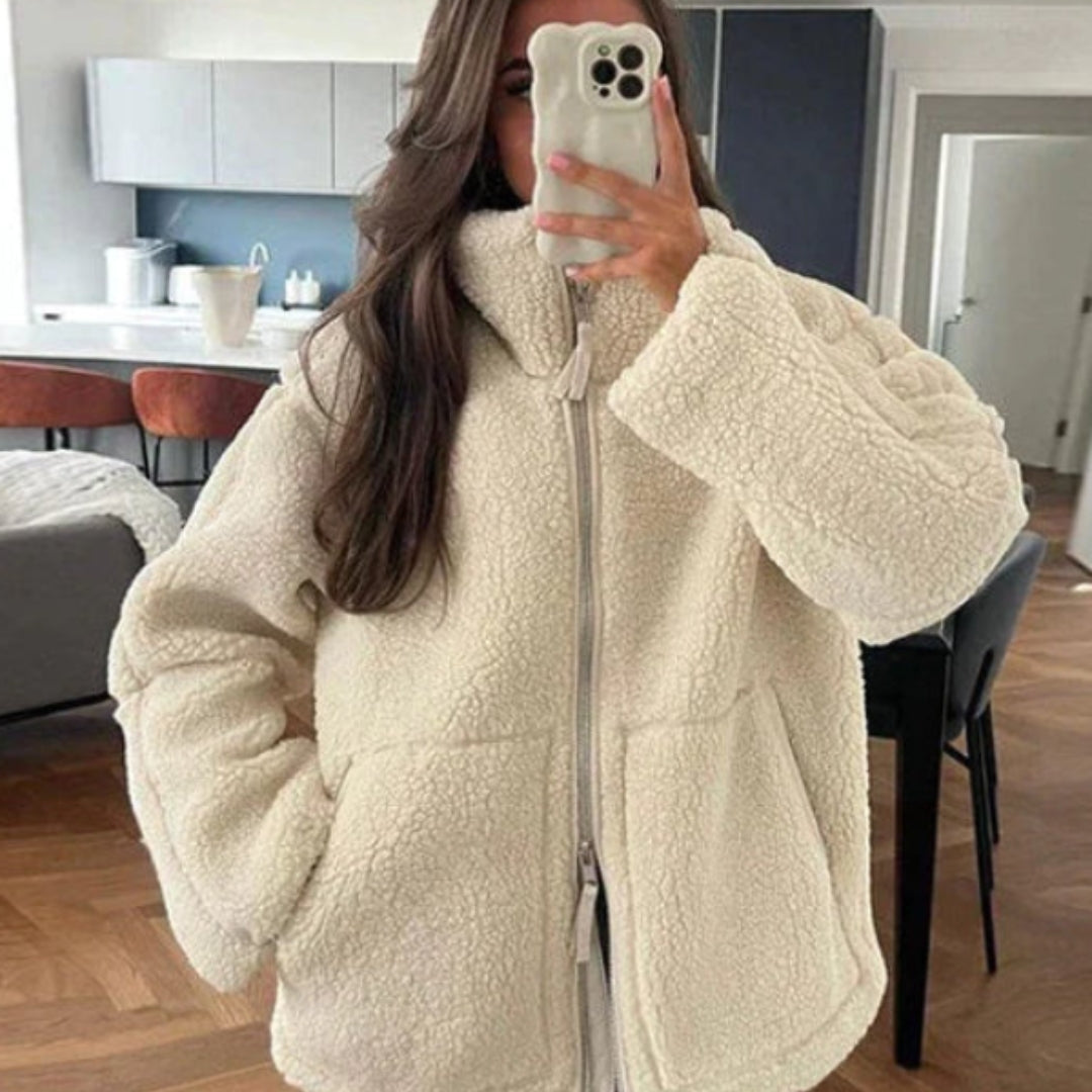 Veste zippée en polaire avec poches pour femme