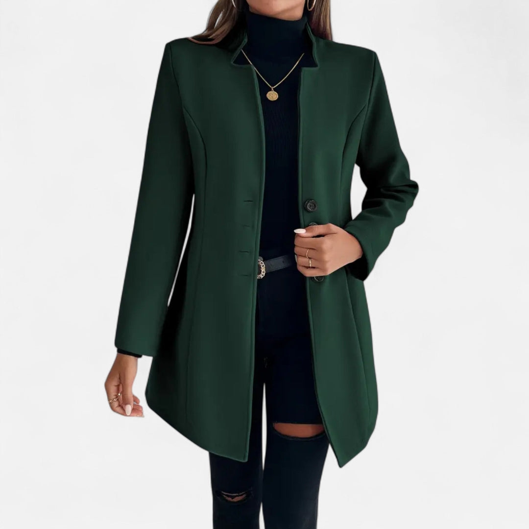 Manteau long à simple boutonnage pour femme