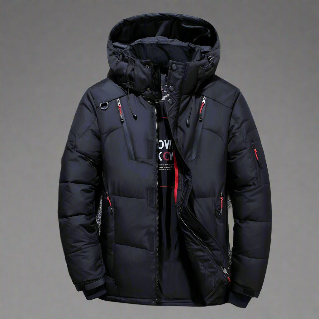 Doudoune matelassée à capuche pour homme en matière synthétique