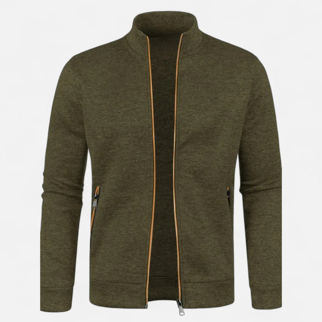 Veste sweat zippée à col montant pour homme