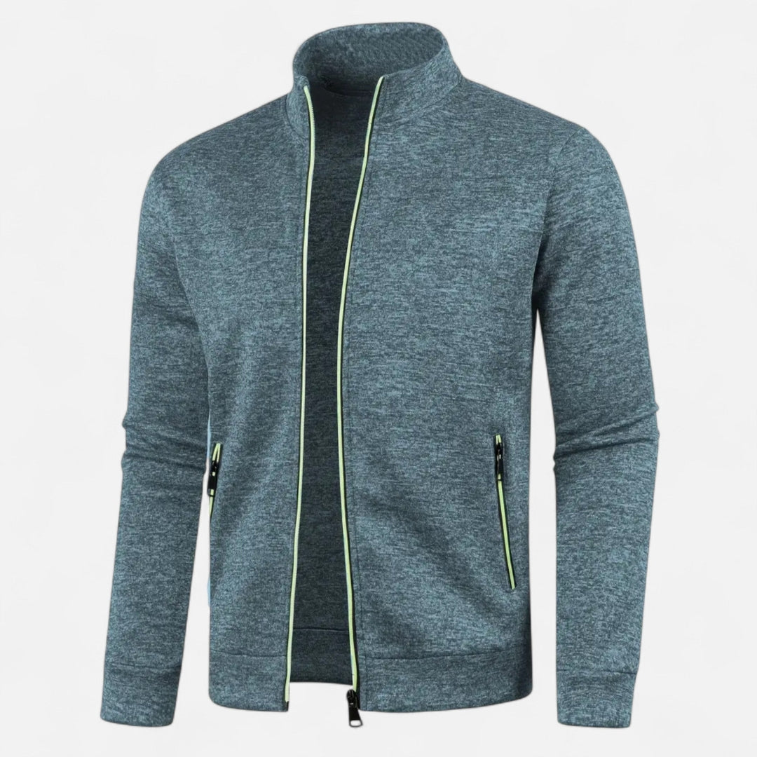 Veste sweat zippée à col montant pour homme