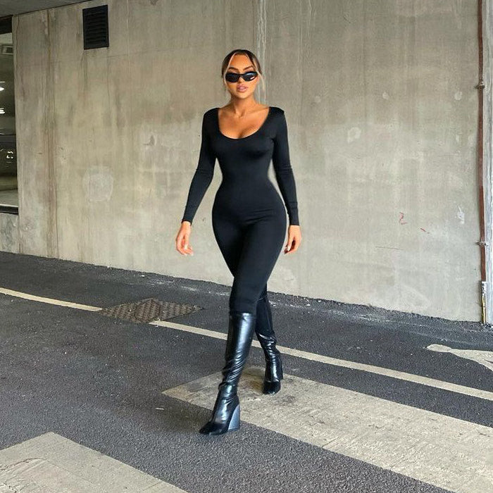 Combinaison Femme à Manches Longues | Col Rond | Tissu Extensible