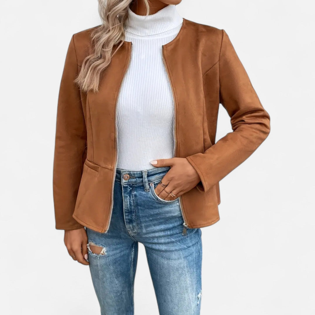 Veste zippée à manches longues pour femme