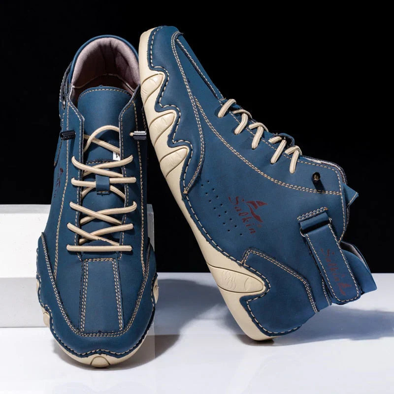 Bottines Homme à Bout Rond et Semelle Contrastante en PU et Caoutchouc