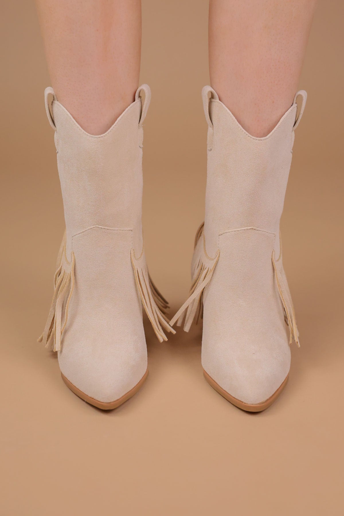 Western midtlange støvler med frynser til kvinder