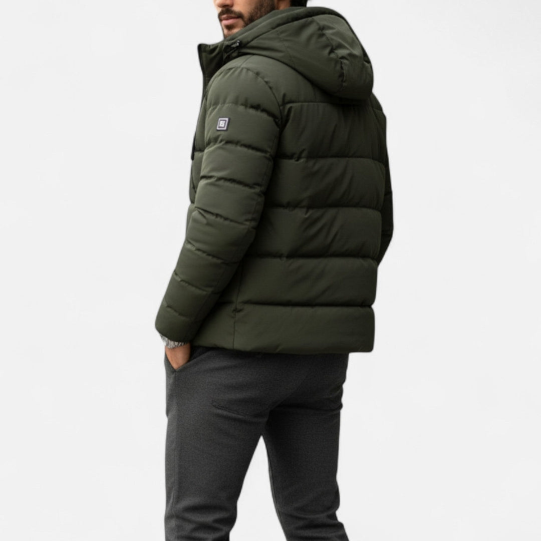 Veste zippée rembourrée à capuche pour homme