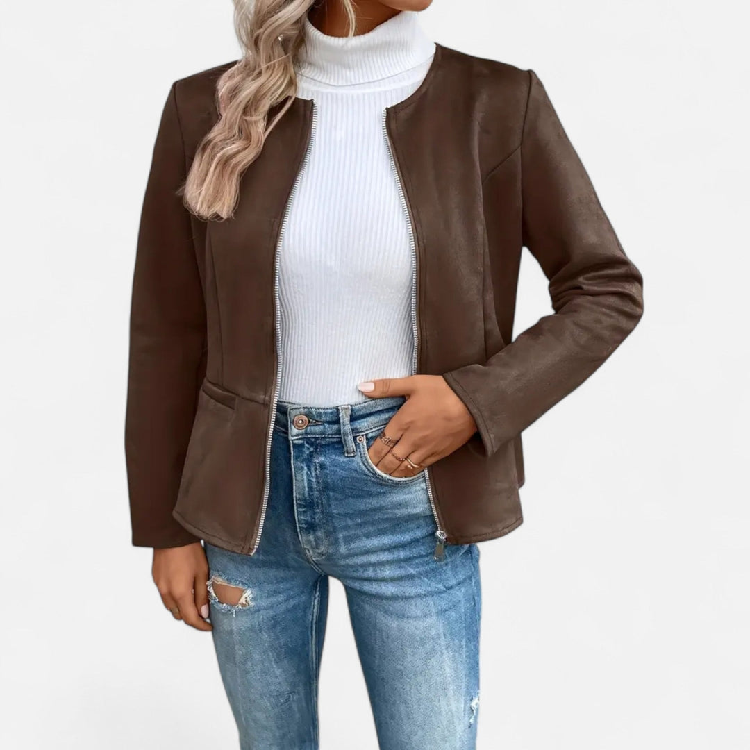 Veste zippée à manches longues pour femme