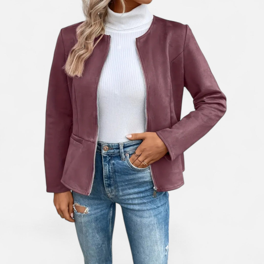 Veste zippée à manches longues pour femme