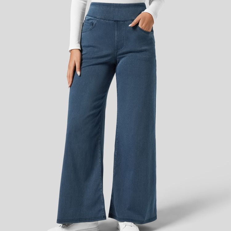 Pantalon Femme | Jambe Large et Coupe Droite en Denim