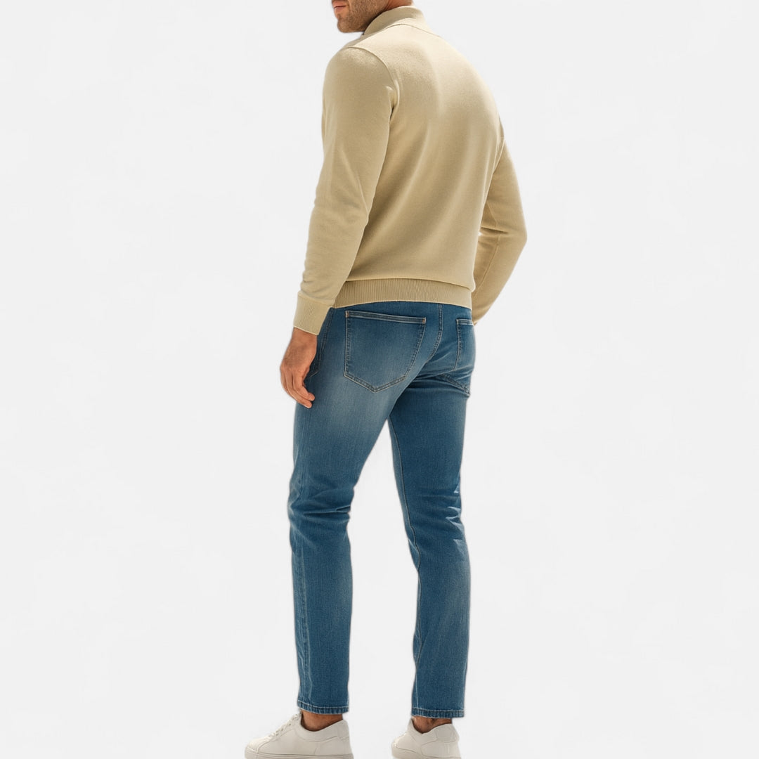 Pull à demi-zip en maille pour homme