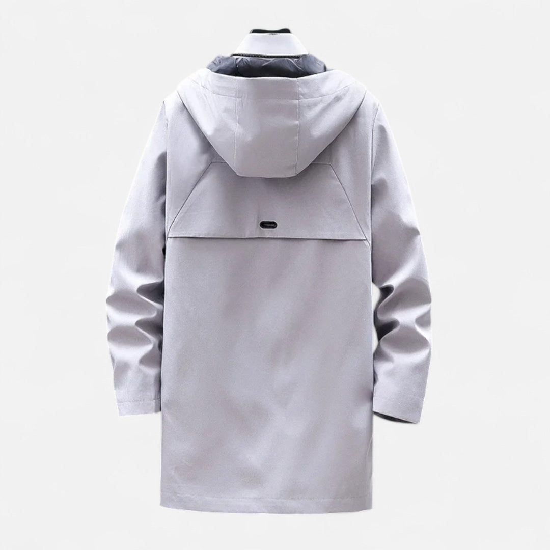 Manteau Long à Capuche Zippé pour Homme