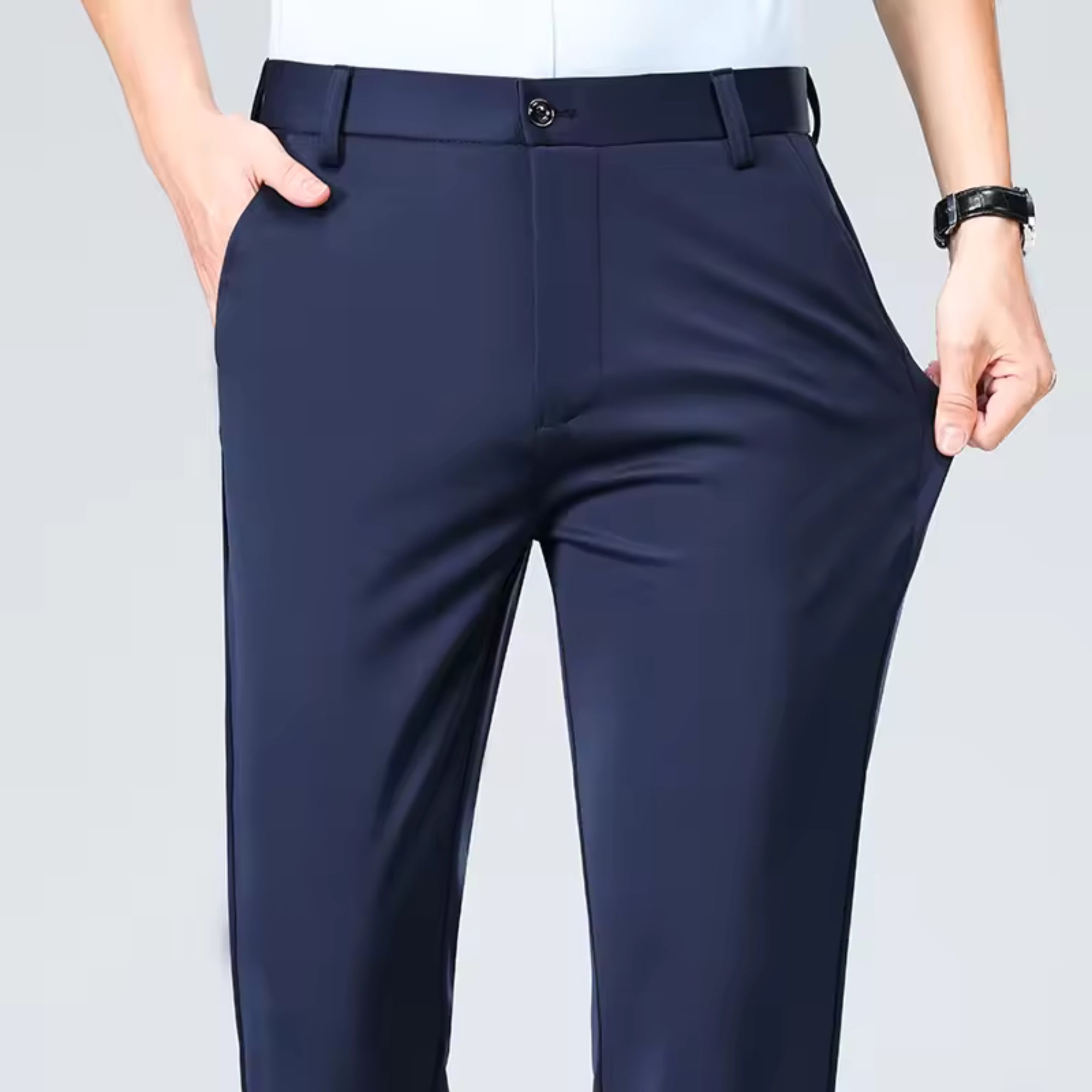 Pantalon habillé homme à jambe droite et taille plate