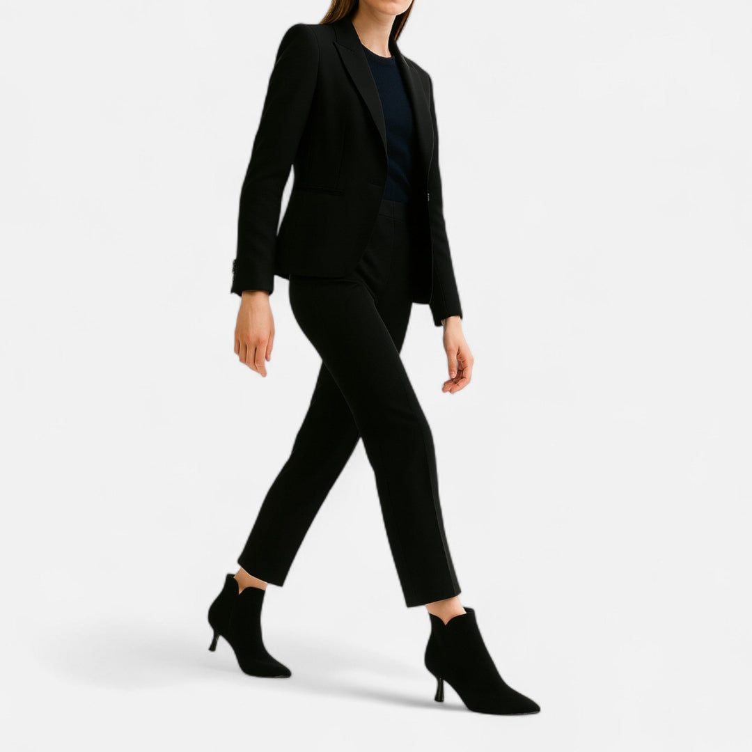 Bottines à bout pointu pour femme – matière synthétique aspect suédé