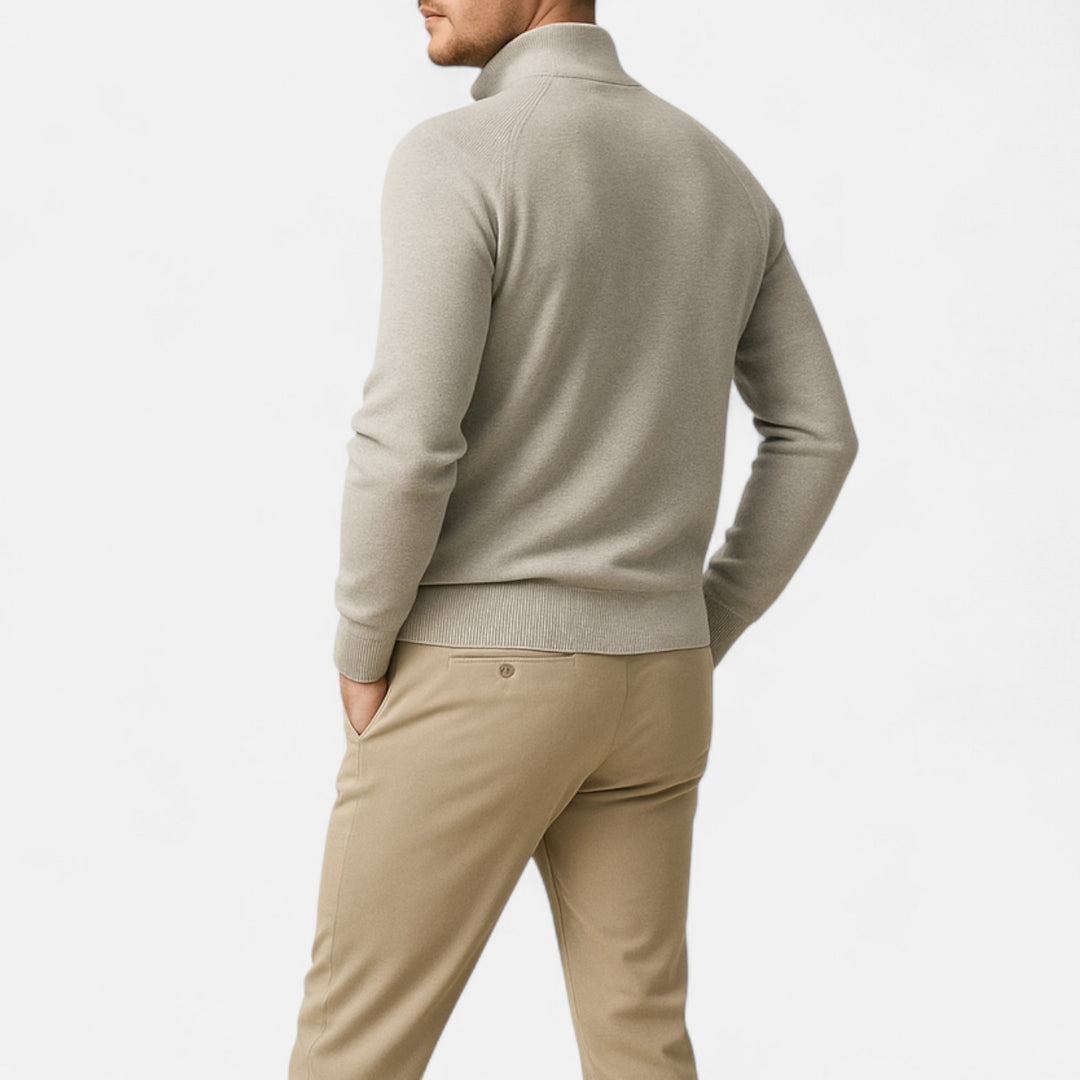 Pull à demi-zip à col montant pour homme