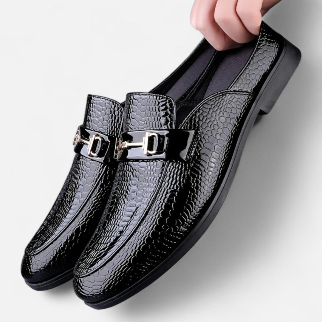 Mocassins à enfiler texturés avec détail métallique pour homme