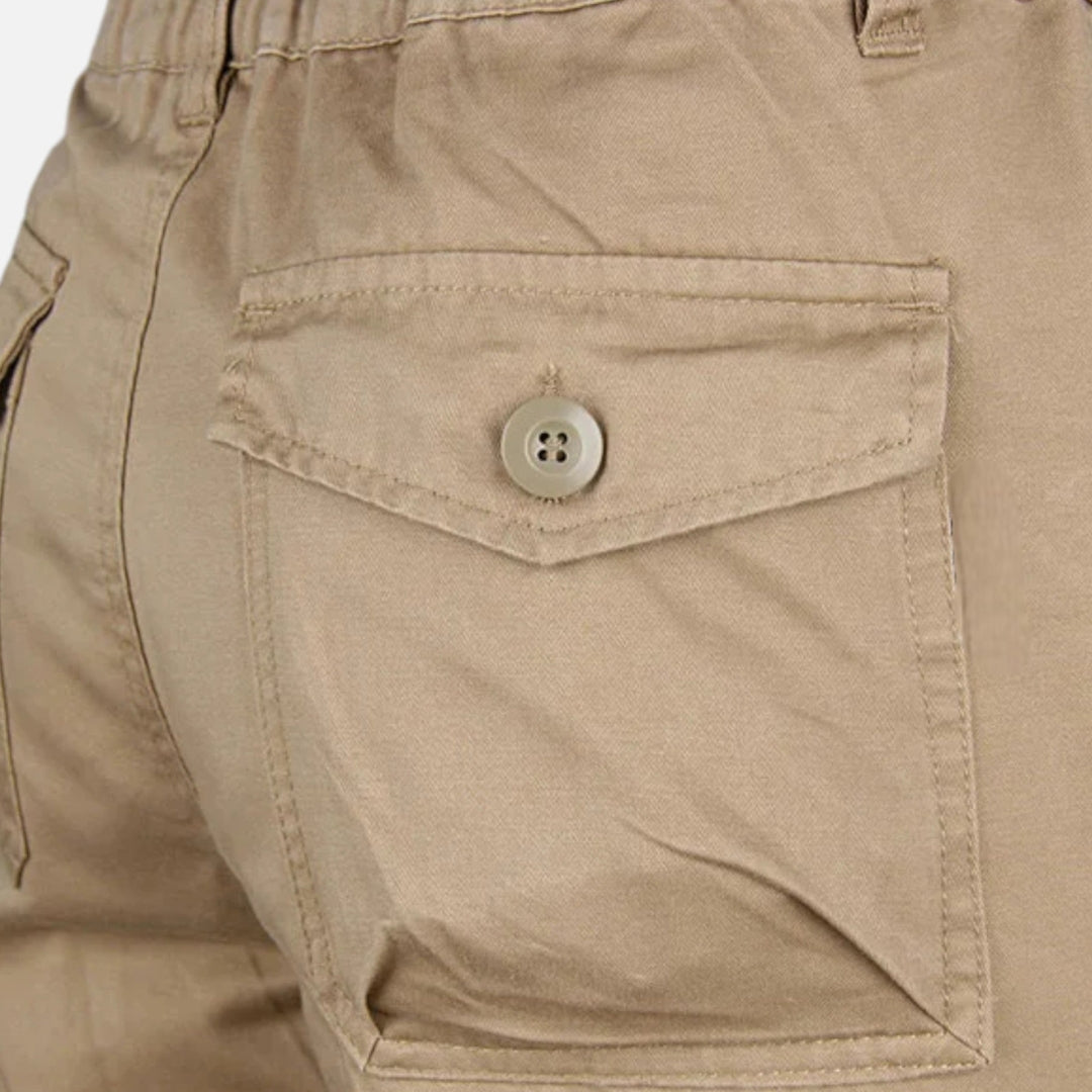Pantalon cargo à poches multiples pour homme en toile