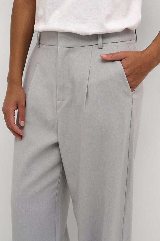 Pantalon de costume à taille haute plissée pour homme