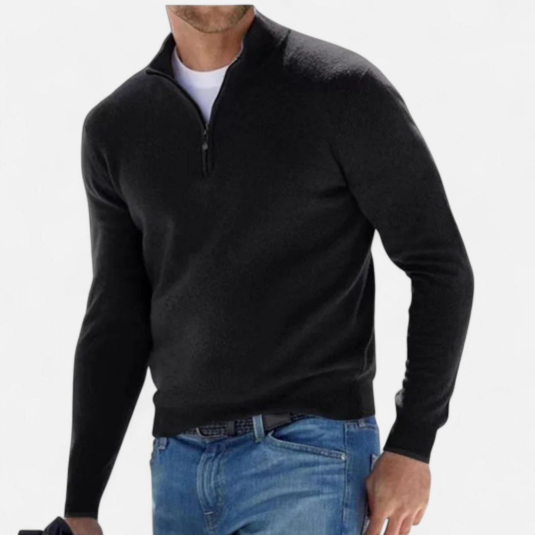 Pull à demi-zip en maille pour homme