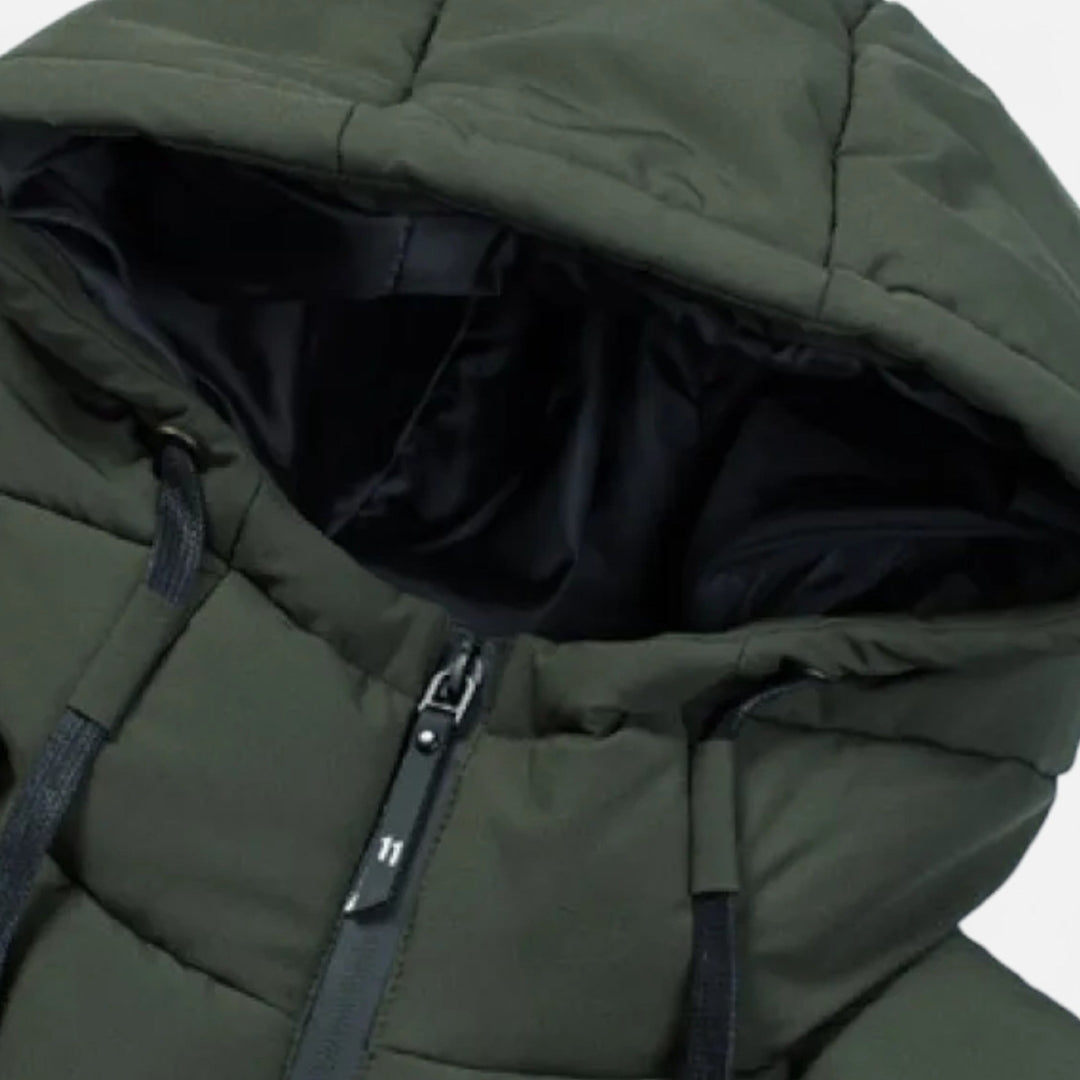 Veste zippée rembourrée à capuche pour homme