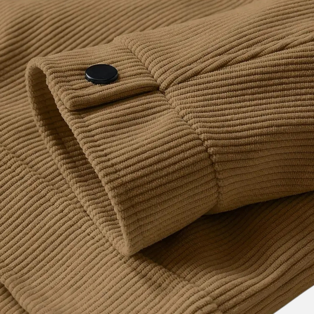 Surchemise en velours côtelé avec boutons et poches pour homme