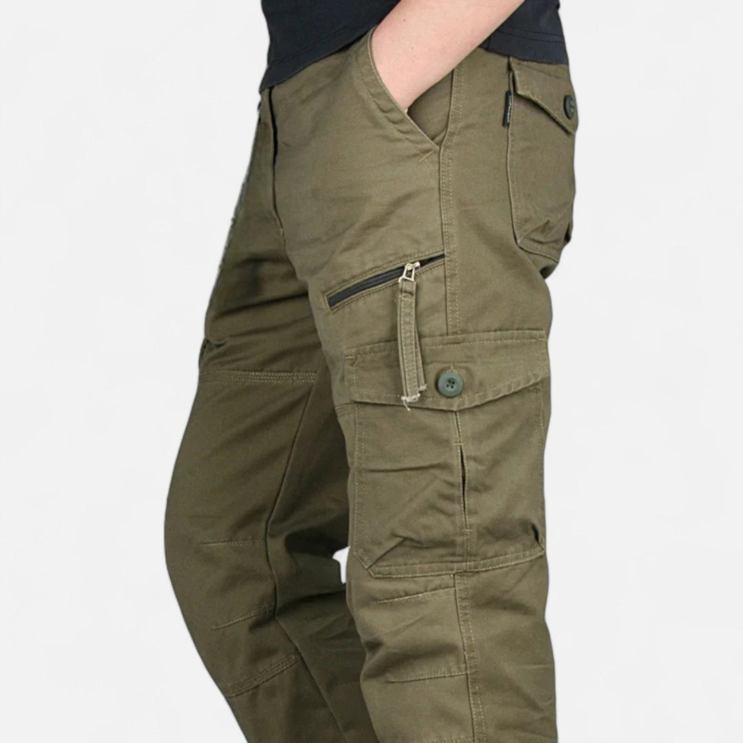 Pantalon cargo à poches multiples pour homme en toile