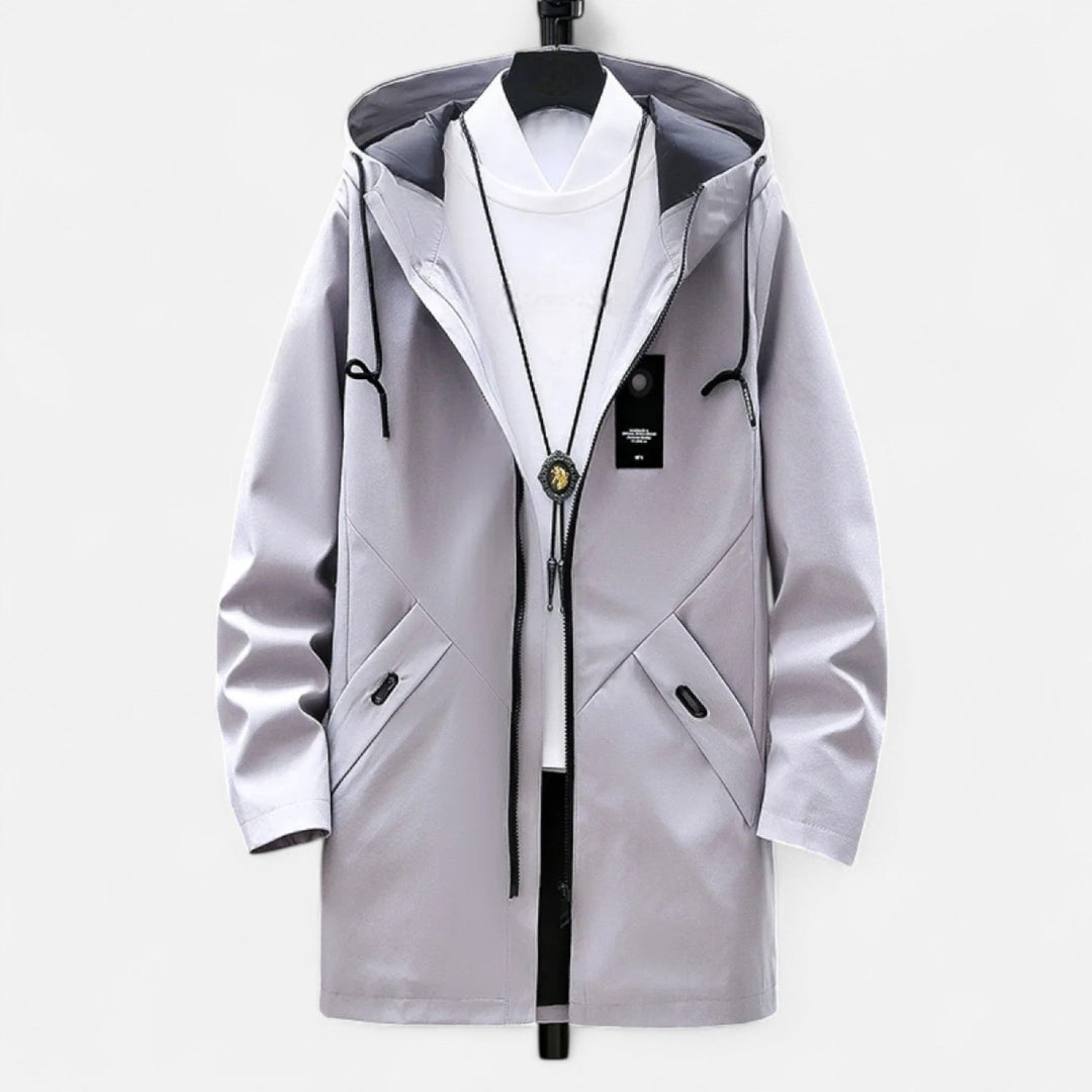 Manteau Long à Capuche Zippé pour Homme