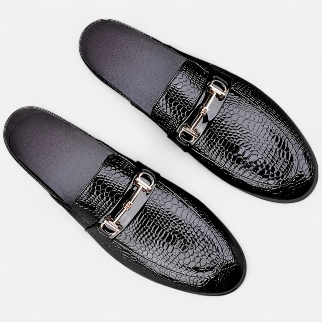 Mocassins à enfiler texturés avec détail métallique pour homme