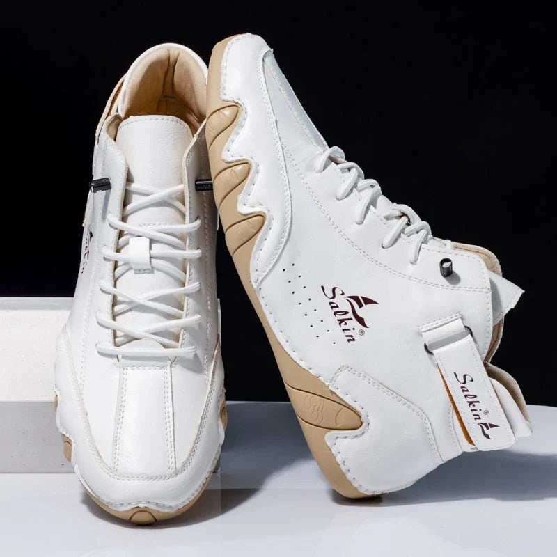 Bottines Homme à Bout Rond et Semelle Contrastante en PU et Caoutchouc