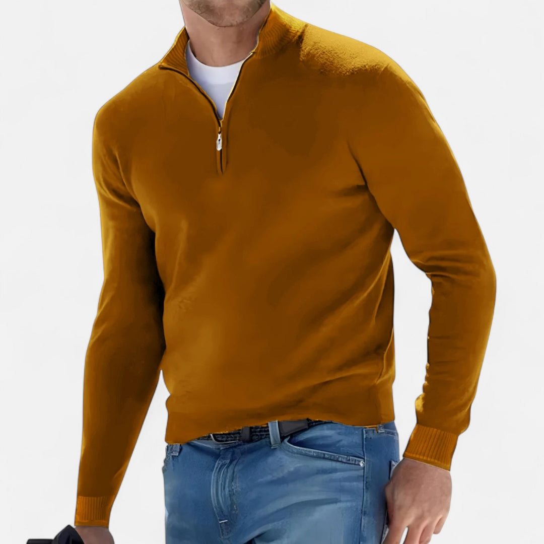 Pull à demi-zip en maille pour homme