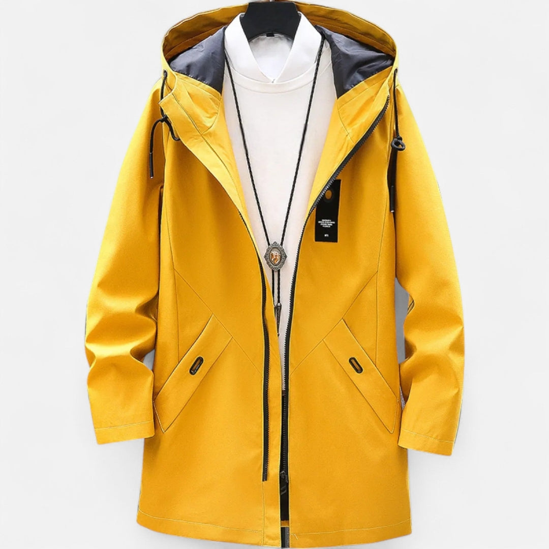 Manteau Long à Capuche Zippé pour Homme