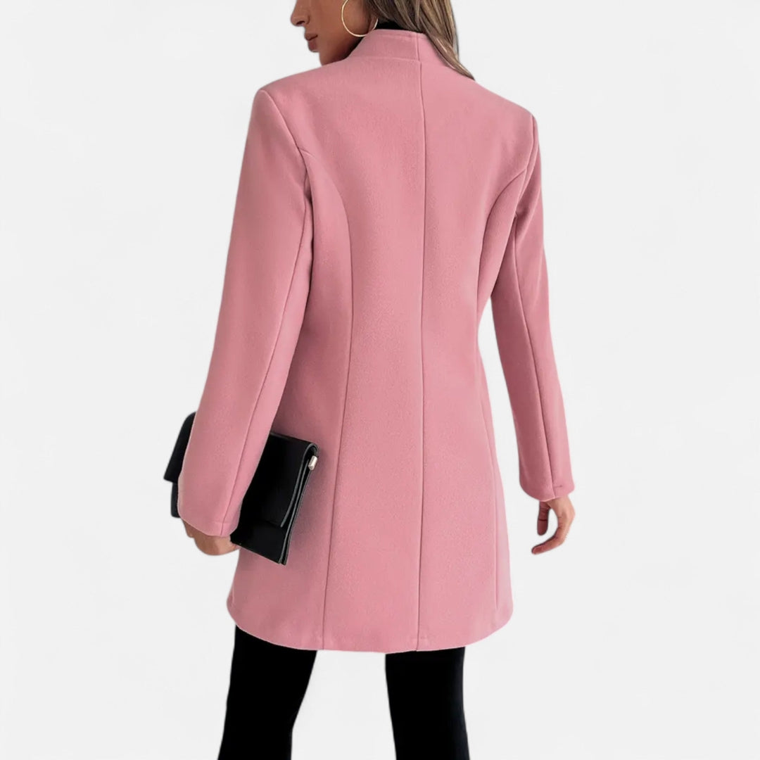Manteau long à simple boutonnage pour femme