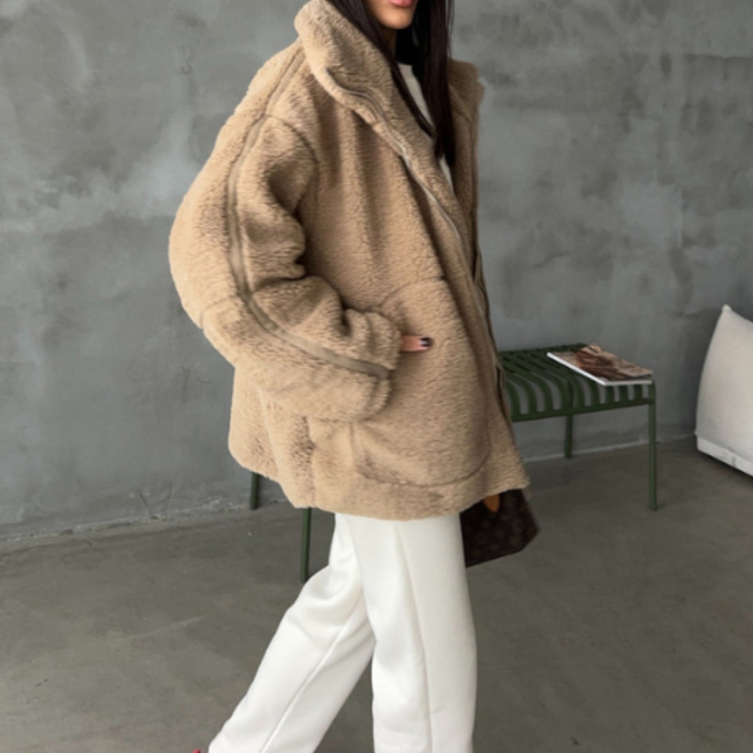 Veste zippée en polaire avec poches pour femme