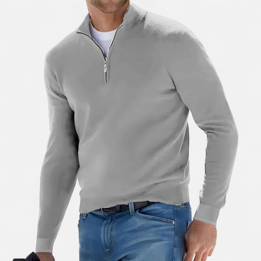 Pull à demi-zip en maille pour homme