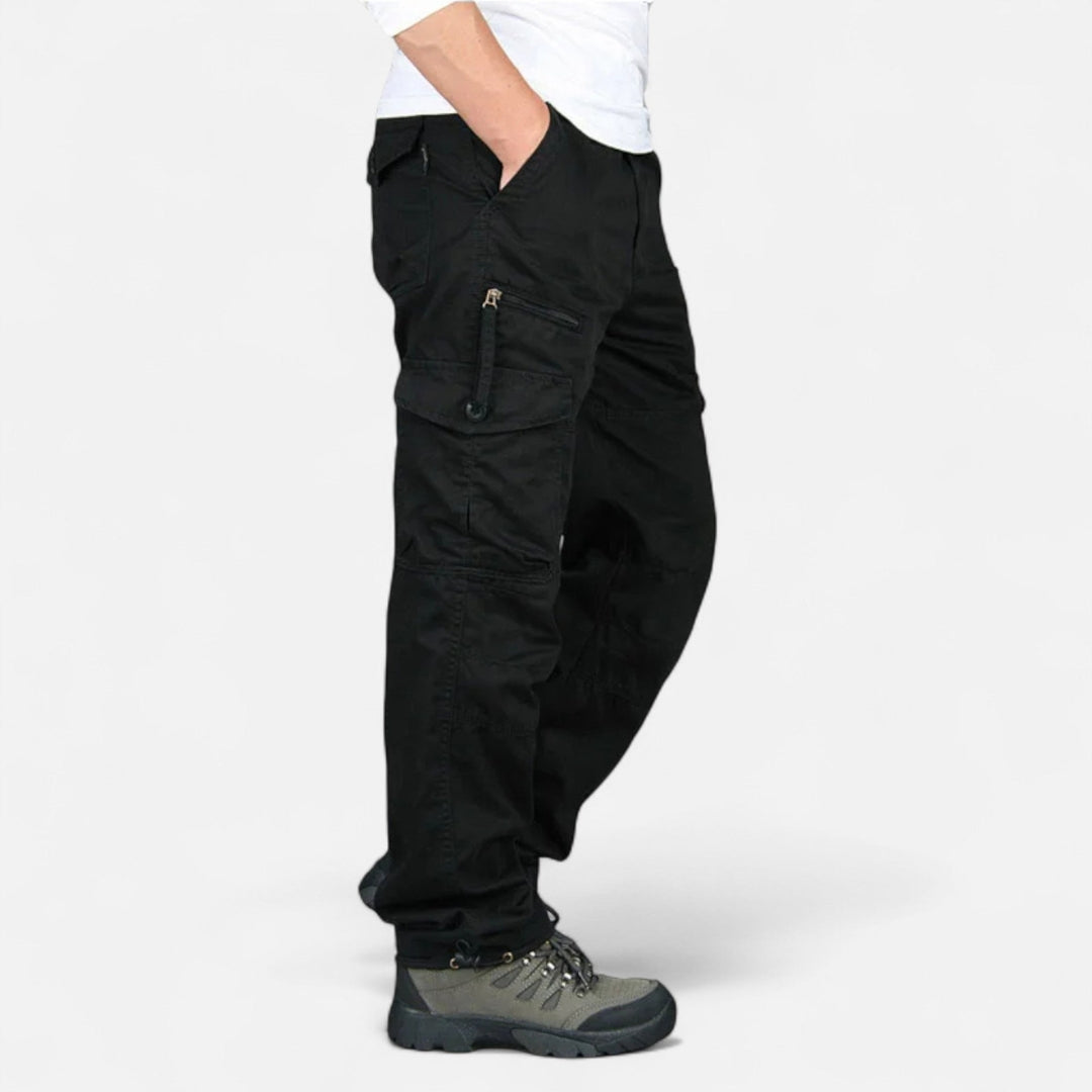 Pantalon cargo à poches multiples pour homme en toile